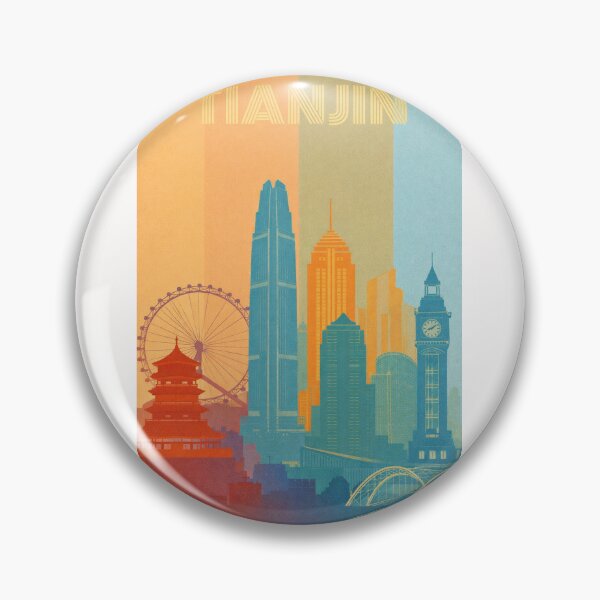 Item preview, Tianjin Cityscape with Skyscrapers, Drum Tower and Ferris Wheel designed and sold by Places On Earth.
