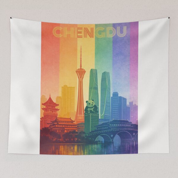 Item preview, Chengdu Skyline with Sichuan TV Tower, Anshun Bridge and Panda Sculpture designed and sold by Places On Earth.