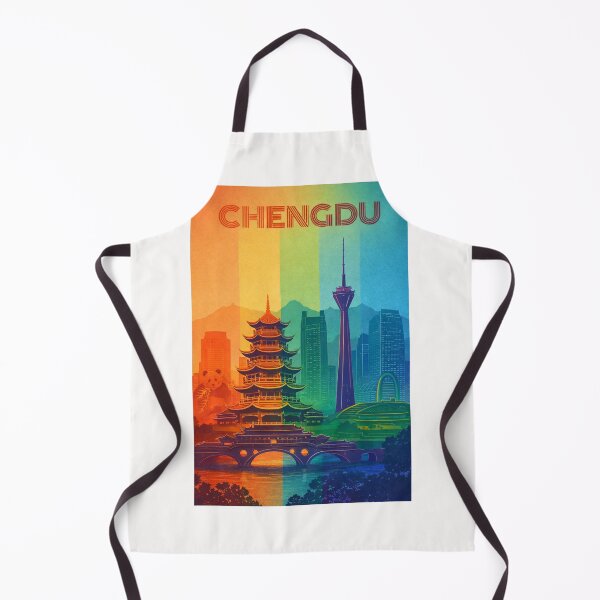 Item preview, Chengdu Cityscape with Sichuan TV Tower, Pagodas and Mountain Backdrop designed and sold by Places On Earth.