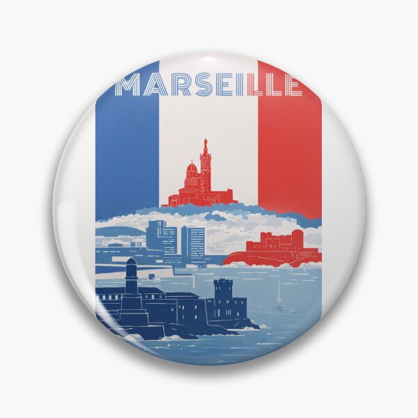 Item preview, Marseille Coastal Scene with Notre-Dame de la Garde and Fort Saint-Jean designed and sold by Places On Earth.