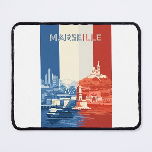 Item preview, Marseille Waterfront with Notre-Dame de la Garde, Ferris Wheel and Historic Forts designed and sold by Places On Earth.