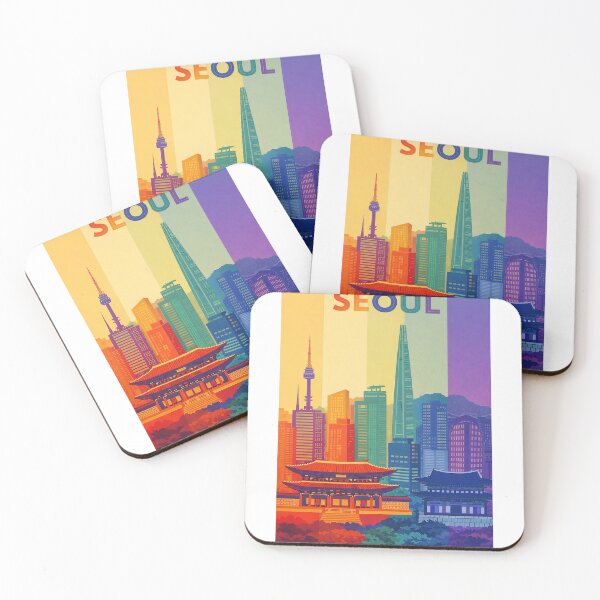 Item preview, Seoul Skyline with Namsan Tower, Lotte World Tower and Gyeongbokgung Palace designed and sold by Aryabek.