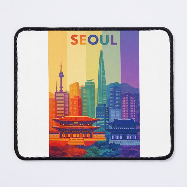 Item preview, Seoul Skyline with Namsan Tower, Lotte World Tower and Gyeongbokgung Palace designed and sold by Aryabek.