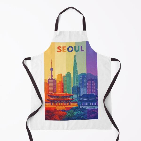 Item preview, Seoul Skyline with Namsan Tower, Lotte World Tower and Gyeongbokgung Palace designed and sold by Aryabek.