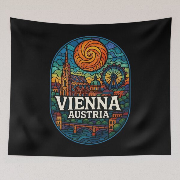 Item preview, Vienna Austria Europe Stained Glass Travel designed and sold by TomFrontierArt.