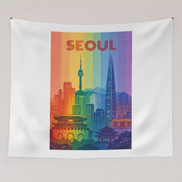 Item preview, Seoul Cityscape with Palaces, Skyscrapers and Namsan Tower designed and sold by Aryabek.