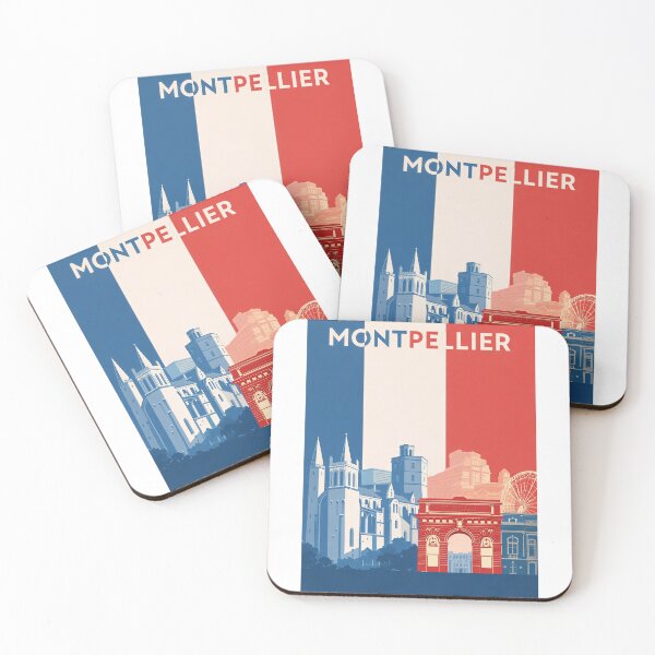 Item preview, Montpellier Urban Skyline with Arc de Triomphe, Cathedral and Ferris Wheel designed and sold by Aryabek.