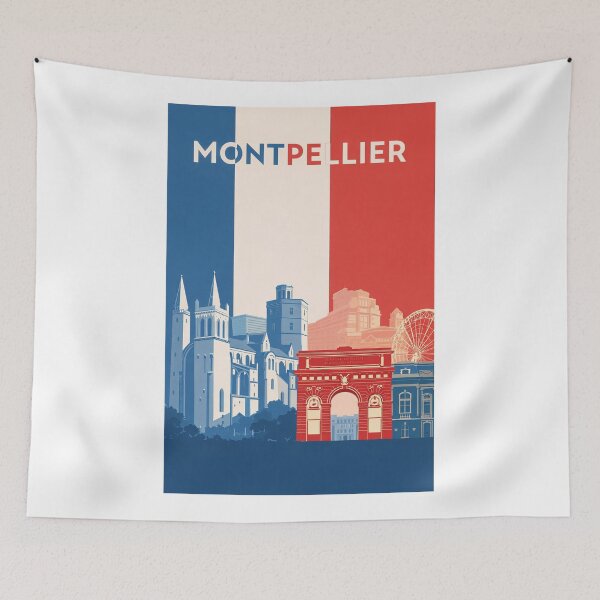 Item preview, Montpellier Urban Skyline with Arc de Triomphe, Cathedral and Ferris Wheel designed and sold by Aryabek.