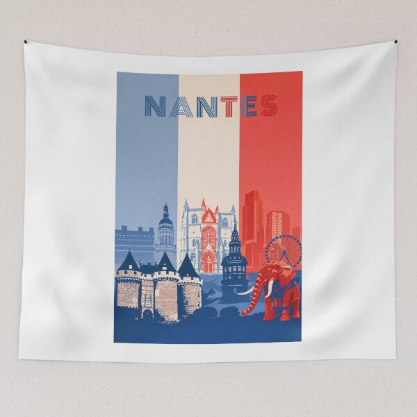 Item preview, Nantes Cityscape with Château des Ducs, Cathedral and Ferris Wheel designed and sold by Aryabek.