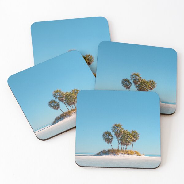 Item preview, Tropical Island With Palm Trees Surrounded By Calm Ocean Under Clear Blue Sky Serenity designed and sold by Mimoshi ⭐⭐⭐⭐⭐.