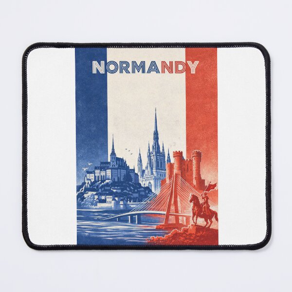 Item preview, Normandy Icons with Mont-Saint-Michel, Caen Castle and Bayeux Cathedral designed and sold by Aryabek.
