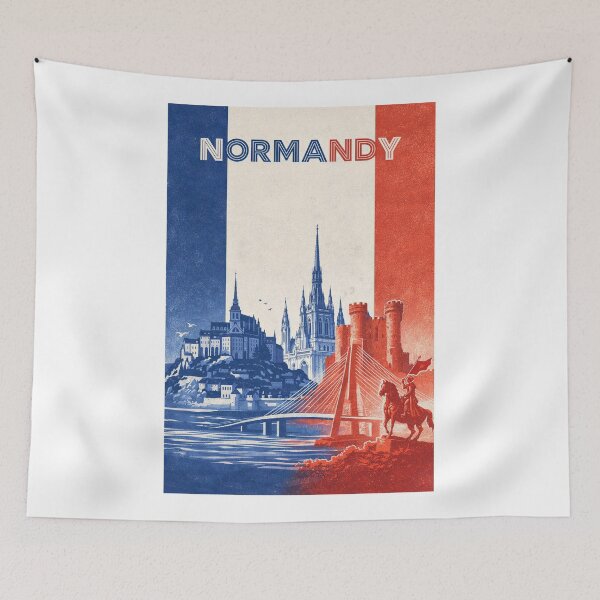 Item preview, Normandy Icons with Mont-Saint-Michel, Caen Castle and Bayeux Cathedral designed and sold by Aryabek.