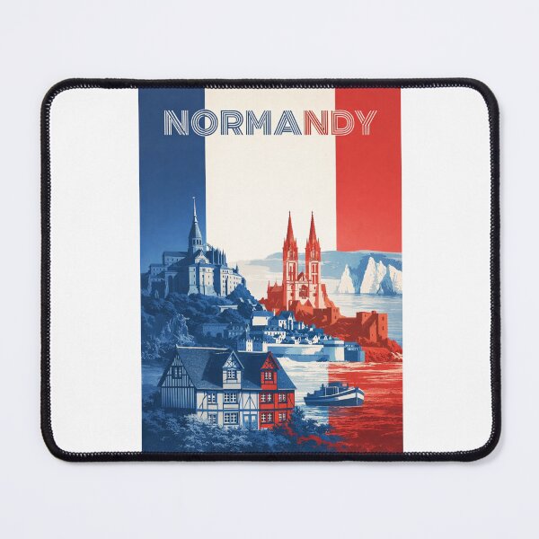 Item preview, Normandy Coastal View with Mont-Saint-Michel, Gothic Cathedral and Cliffs of Étretat designed and sold by Aryabek.