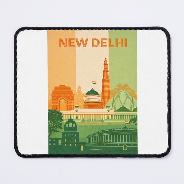 Item preview, New Delhi Landmarks Featuring India Gate, Qutub Minar, Lotus Temple and Parliament House designed and sold by Aryabek.