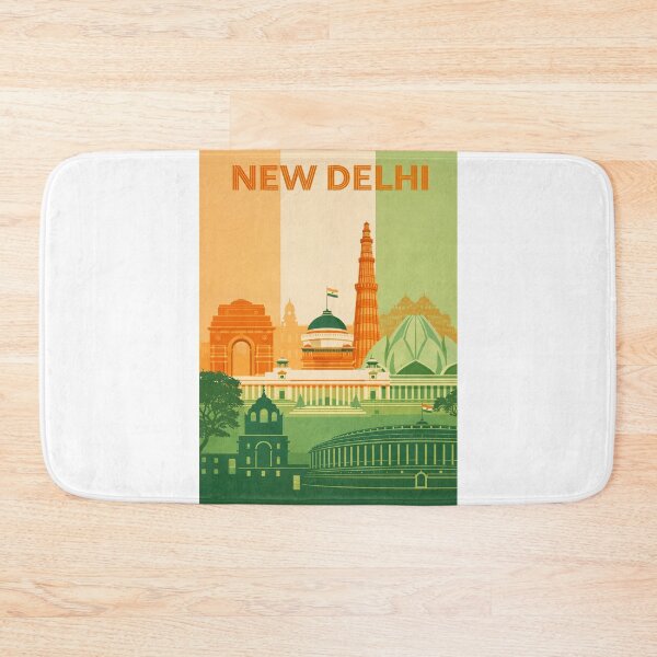 Item preview, New Delhi Landmarks Featuring India Gate, Qutub Minar, Lotus Temple and Parliament House designed and sold by Aryabek.