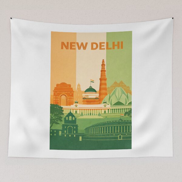 Item preview, New Delhi Landmarks Featuring India Gate, Qutub Minar, Lotus Temple and Parliament House designed and sold by Aryabek.