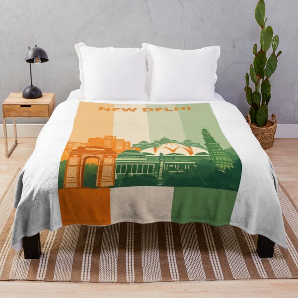 Item preview, New Delhi Skyline Featuring Lotus Temple, Qutub Minar and Rashtrapati Bhavan designed and sold by Aryabek.