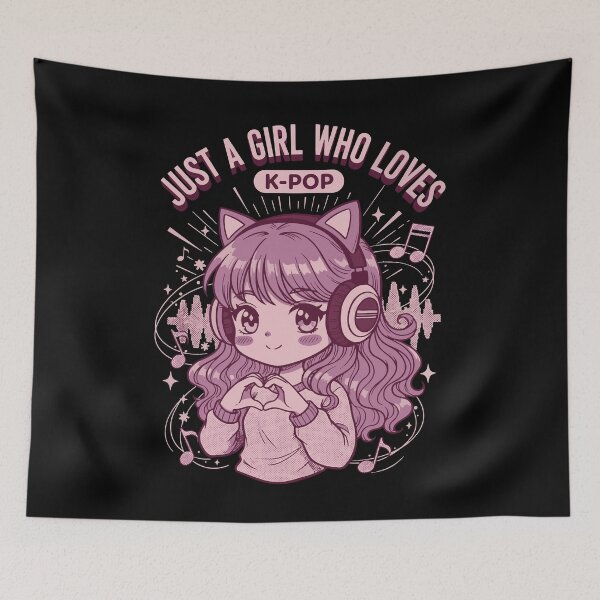 Item preview, Just A Girl Who Loves K-Pop Cute Anime Korean Pop designed and sold by LuminOrb.