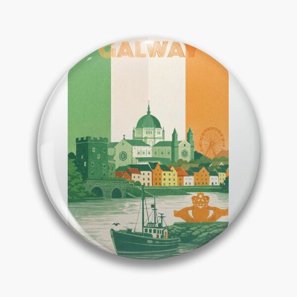 Item preview, Galway Cityscape Featuring Galway Cathedral, Spanish Arch and the Claddagh Ring designed and sold by Aryabek.