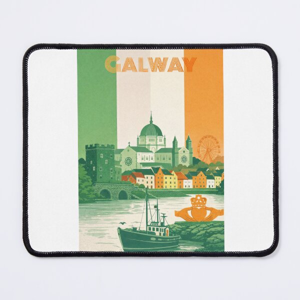 Item preview, Galway Cityscape Featuring Galway Cathedral, Spanish Arch and the Claddagh Ring designed and sold by Aryabek.