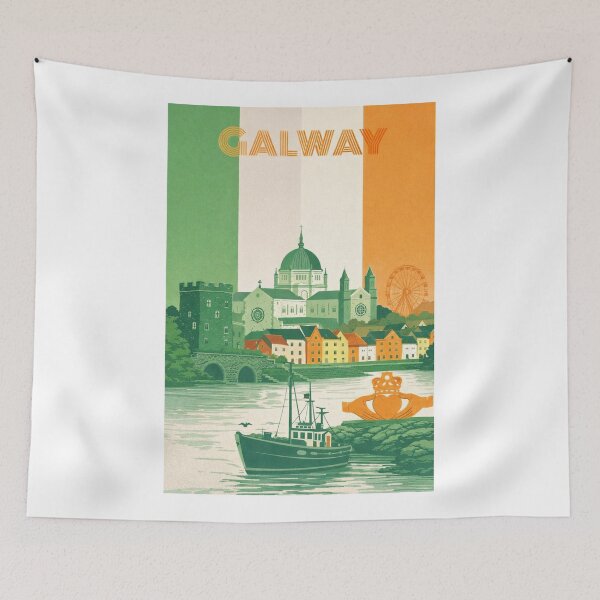 Item preview, Galway Cityscape Featuring Galway Cathedral, Spanish Arch and the Claddagh Ring designed and sold by Aryabek.