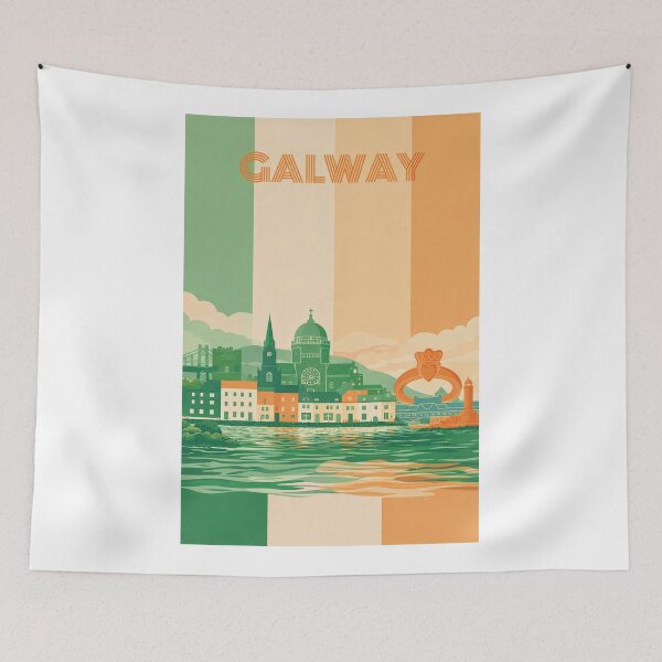 Item preview, Galway Waterfront with Galway Cathedral, Long Walk and Claddagh Ring designed and sold by Aryabek.