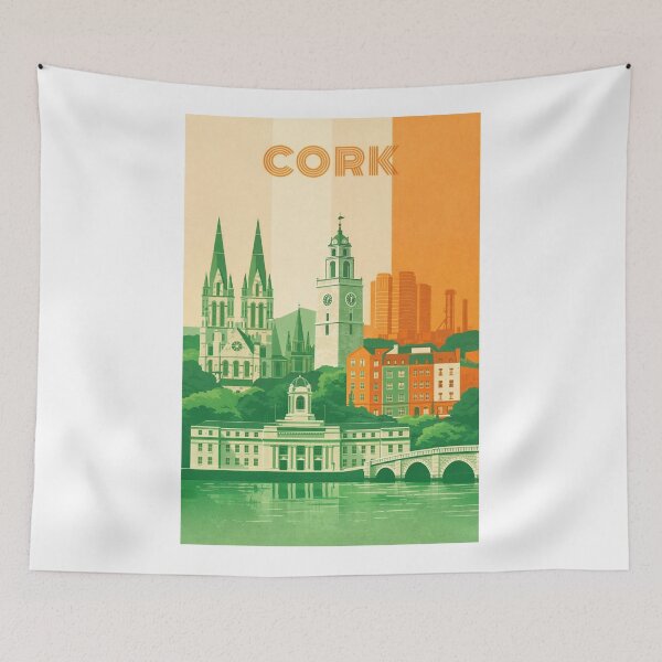 Item preview, Cork Cityscape with St. Fin Barre’s Cathedral, Shandon Bells and City Hall designed and sold by Aryabek.