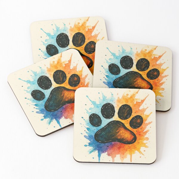 Item preview, Colorful Watercolor Paw Print Splash designed and sold by myforestfog.
