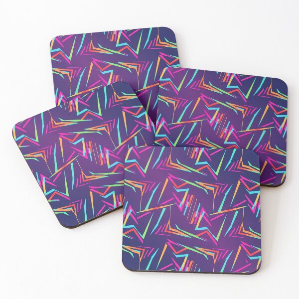 Item preview, multi-color neon geometric wave pattern, sharp angles blended with soft curves, retro-future style designed and sold by AwesomeArtist26.