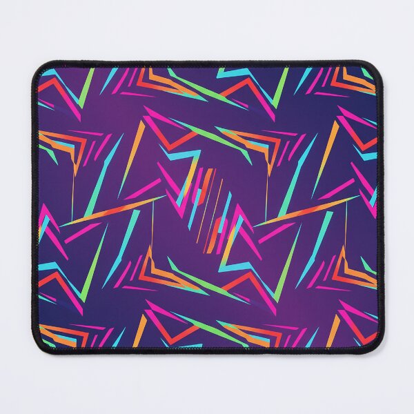 Item preview, multi-color neon geometric wave pattern, sharp angles blended with soft curves, retro-future style designed and sold by AwesomeArtist26.