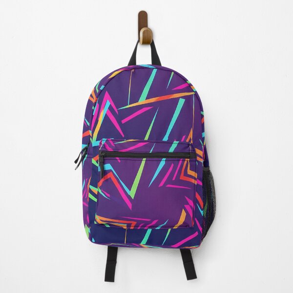 Item preview, multi-color neon geometric wave pattern, sharp angles blended with soft curves, retro-future style designed and sold by AwesomeArtist26.