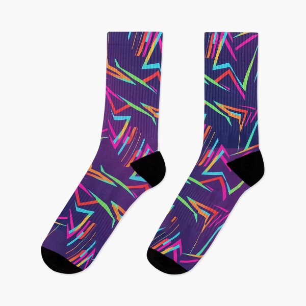 Item preview, multi-color neon geometric wave pattern, sharp angles blended with soft curves, retro-future style designed and sold by AwesomeArtist26.