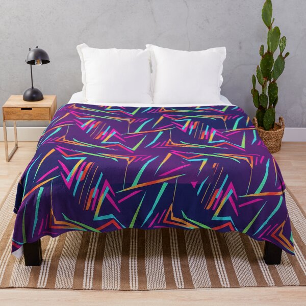 Item preview, multi-color neon geometric wave pattern, sharp angles blended with soft curves, retro-future style designed and sold by AwesomeArtist26.