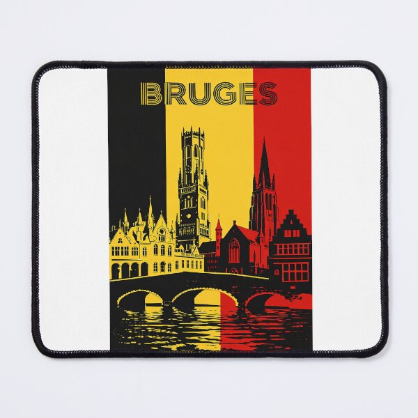 Item preview, Bruges Cityscape Featuring Belfry of Bruges, Church of Our Lady and Markt Square designed and sold by Aryabek.