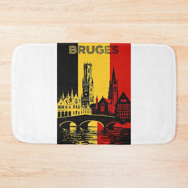 Item preview, Bruges Cityscape Featuring Belfry of Bruges, Church of Our Lady and Markt Square designed and sold by Aryabek.