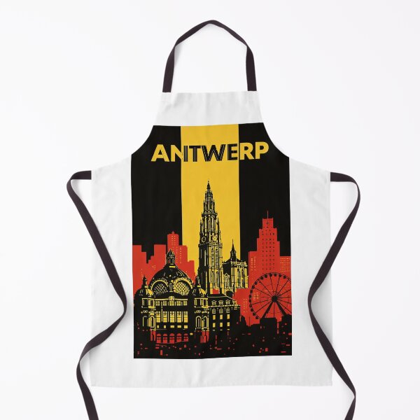 Item preview, Antwerp Skyline with Cathedral of Our Lady, Central Station and Ferris Wheel designed and sold by Aryabek.