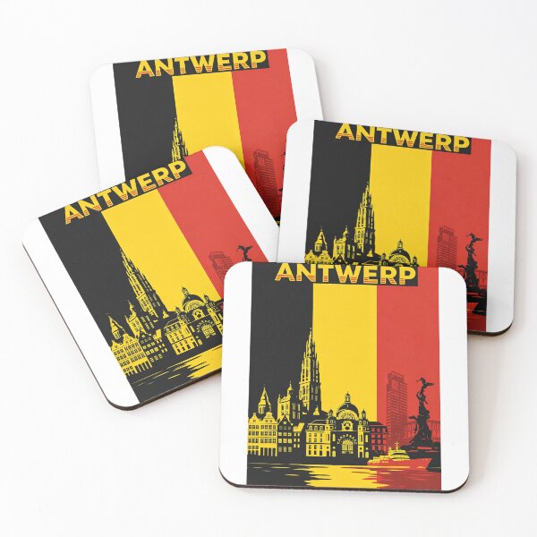 Item preview, Waterfront View of Antwerp with Cathedral, Central Station and Scheldt River designed and sold by Aryabek.