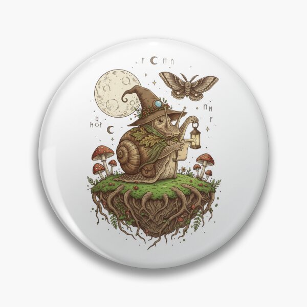 Item preview, Vintage Snail Wizard Art | Whimsical Magical Toadstool & Moon Messenger designed and sold by SlomianyPisarz.
