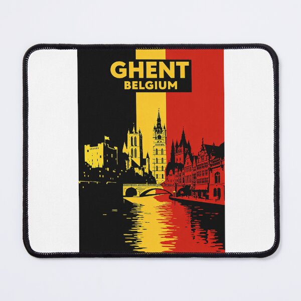 Item preview, Canal View of Ghent with Belfry, Gravensteen Castle and Historic Quays designed and sold by Aryabek.