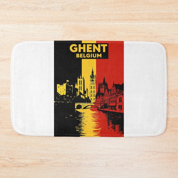 Item preview, Canal View of Ghent with Belfry, Gravensteen Castle and Historic Quays designed and sold by Aryabek.