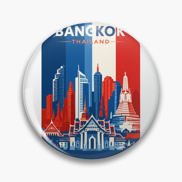 Item preview, Bangkok Skyline with Wat Arun, Grand Palace and Modern Skyscrapers designed and sold by Aryabek.