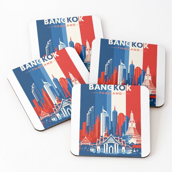 Item preview, Bangkok Skyline with Wat Arun, Grand Palace and Modern Skyscrapers designed and sold by Aryabek.