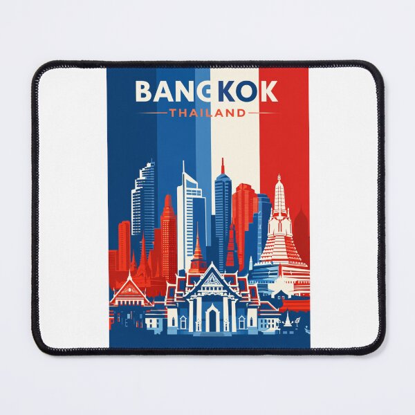 Item preview, Bangkok Skyline with Wat Arun, Grand Palace and Modern Skyscrapers designed and sold by Aryabek.