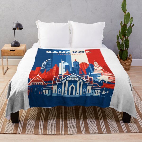 Item preview, Bangkok Skyline with Wat Arun, Grand Palace and Modern Skyscrapers designed and sold by Aryabek.