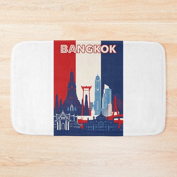 Item preview, Bangkok Cityscape with Wat Arun, Giant Swing and Rama VIII Bridge designed and sold by Aryabek.