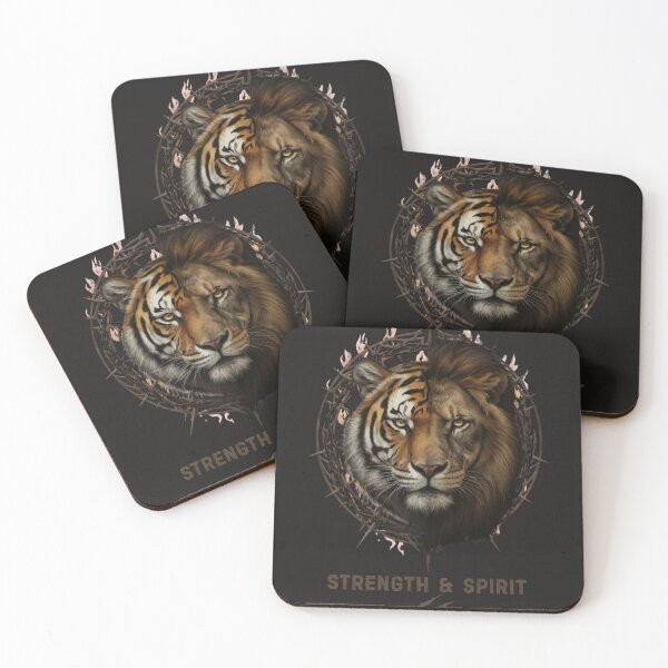 Item preview, Duality – Tiger & Lion Strength and Spirit designed and sold by LittleLoopArt.