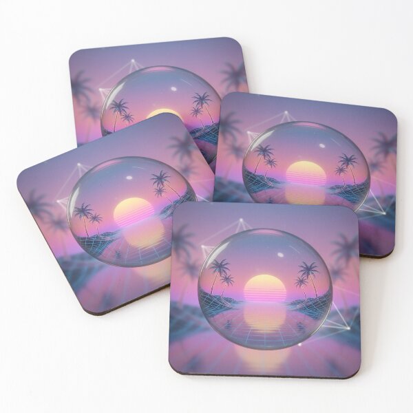 Item preview, multi-color vaporwave gradient sunset inside a glowing sphere, pastel + neon blend, dreamy aesthetic designed and sold by AwesomeArtist26.
