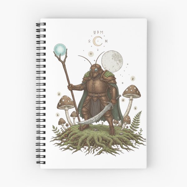Item preview, Vintage Beetle Knight Wizard Art | Mystical Insect Warrior & Moon Magic designed and sold by SlomianyPisarz.