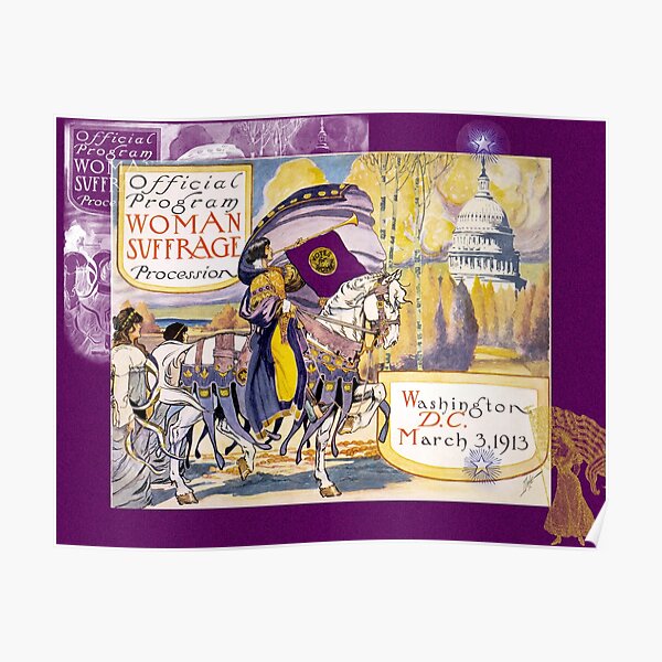 Women's March On Washington 1913, Women's Suffrage With Gorgeous Purple Embellishments, Poster