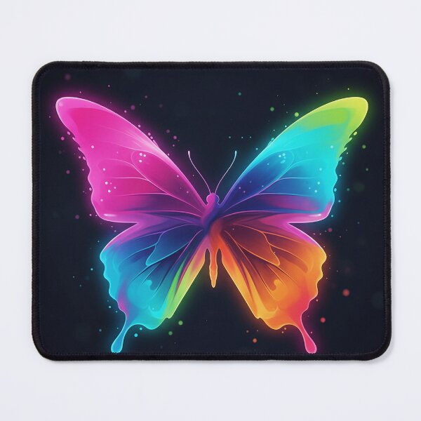 Item preview, abstract butterfly silhouette made from multi-color flowing gradients, aesthetic art style, glowing soft edges designed and sold by AwesomeArtist26.